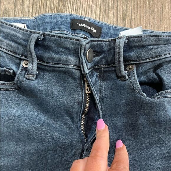 True Religion Halle Jeans Gray Vintage Wash Skinny Leg Size 24W - Picture 5 of 13
